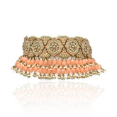 Nutan Studded Choker - Peach - The Pashm